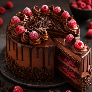 Chocolate and Raspberry Truffle Cake