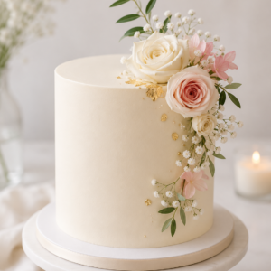 Minimalist Floral Cake